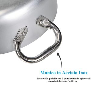 Pentola Bassa in Alluminio Agnelli 28 Cm di Diametro con Manici in Acciaio Inossidabile per Cucinare - Product Image 5