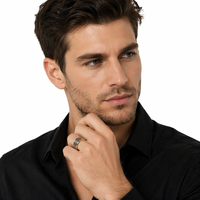 Bague de mariage pour homme en tantale pur de 7 mm avec placage en or jaune 18 carats gris naturel