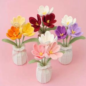 Nouvelle plante en pot de clématite au crochet 2026, fleur de clématite <span class=keywords><strong>Chiffonier</strong></span> au crochet, fleur en pot au crochet, décoration pour la maison et la voiture, cadeau pour la fête des Mères - Product Image 4