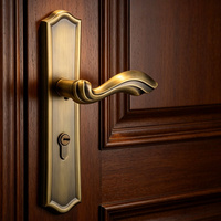Serrure de porte magnétique silencieuse en alliage de zinc bronze antique de style européen, installation facile, universelle pour chambre et salle de bain