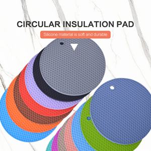 Posavasos y Manteles Individuales Redondos de Silicona con Diseño de Panal, Resistentes al Calor y de Madera Engrosada para la Cocina, Venta al por Mayor - Product Image 6