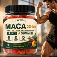 Gummies de Maca Direct Usine pour Femmes et Hommes 2000mg Pamplemousse Sans Sucre Racine de Maca Péruvienne Supplément Énergie et Endurance