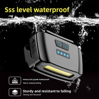 Lampe frontale LED ultra-lumineuse intelligente rechargeable à induction et à intensité variable, lumière blanche, avec clip pour casquette – Portable pour la pêche, l'autodéfense et les activités de plein air