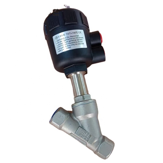 Stainless Steel Pneumatic Internal BSPT Thread Angle Seat Valve