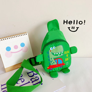 תיק חזה לילדים בעיצוב דינוזאור חמוד, ייצור בהתאמה אישית (OEM/ODM), סיטונאי, תיק צד לילדים קטנים, מתנה לבנים ובנות - Product Image 6