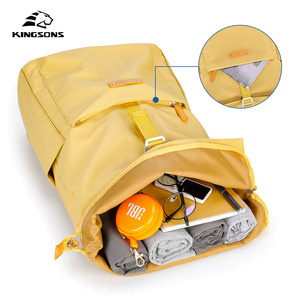 Women's <b>Backpack</b> Flip Top Waterproof Outdoor Hiking Lightweight Travel <b>Roll</b> Edge Large Capacity Shoulder Bag Solid Color - Product Image 4