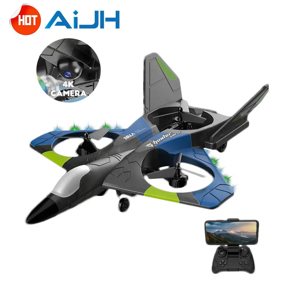 AiJH nuovi aerei Avio V27 telecomandati da combattimento aliante in schiuma 4K Hd Drone aereo modello aereo RC