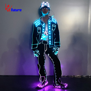 Traje Luminoso con Fibra Óptica y Cable EL para Espectáculos <span class=keywords><strong>de</strong></span> Bar, DJ, Escenarios, Eventos, Fiestas Rave, <span class=keywords><strong>Circo</strong></span>, Carnaval, Música y <span class=keywords><strong>Actuaciones</strong></span> - Product Image 2