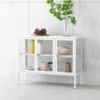 Armoire de bar moderne en métal et verre pour la maison, la cuisine, la salle à manger, le salon et l'hôtel - Conception modulaire, montage facile