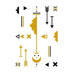 Autocollants de <span class=keywords><strong>tatouage</strong></span> en papier résistants à l'eau, estampés or, imprimés par transfert d'eau, motif goutte d'eau, maquillage visage imitation lune, pour l'exportation - Product Image 5