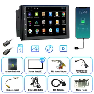 Автомагнитола 2 Din, 7 дюймов, Android, универсальный сенсорный экран, Fm-радио, мультимедийная автомобильная аудиосистема, Gps-навигация