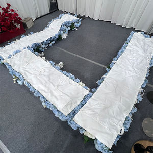 Arche florale carrée artificielle réaliste en soie, roses bleu ciel et blanches, pour mariage et décoration de rentrée scolaire - Product Image 2