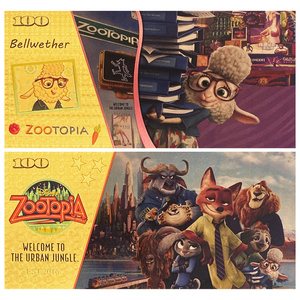 Billet de banque en feuille d'or <span class=keywords><strong>Judy</strong></span> Hopps Nick Wilde Flash, billet commémoratif de dessin animé pour collection ou cadeau - Product Image 4