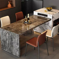 Nouvelle dalle en céramique de luxe haut de gamme personnalisée Table d'îlot de cuisine en pierre Salon Maison Bar de loisirs Table à thé d'étude