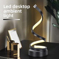 Lampe de table LED spirale nordique moderne, intensité réglable, veilleuse de chevet, éclairage intérieur pour chambre et salon, CE RoHS