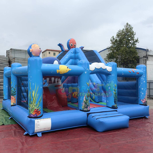 Castillo inflable comercial para fiestas infantiles, brincolín inflable para vacaciones en la playa, castillo hinchable con tobogán. - Product Image 4
