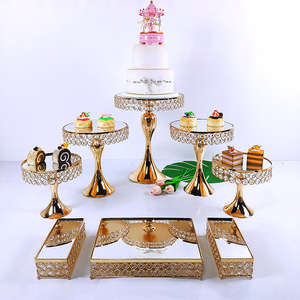 Galvani sierte goldene Becher-Kuchenständer-Set Hochzeits tablett desserts zeigen Stand spiegel style3-16Pieces - Product Image 1