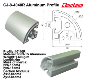 CJ-8-4040R di qualità affidabile T5-aluminium profili di estrusioni in alluminio per la casa - Product Image 4