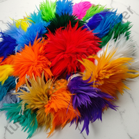 Plumes de coq enfilées de 6 à 8 pouces pour la fabrication de mouches de pêche, plumes de selle, plumes de hackle pour accessoires de costumes de carnaval et de festival en Inde