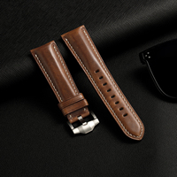 Bracelet de montre vintage en cuir végétal, plusieurs couleurs, bracelet de rechange en cuir avec boucle 18 20 22 24 mm pour montre homme