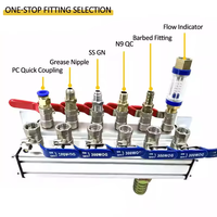 Collecteur d'eau de refroidissement à connexion rapide 6 voies avec robinet à bille pour machine de moulage par injection plastique
