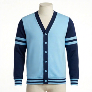 customized Spelman college VARSITY STRIPED ARM <b>CARDIGAN</b> V-neck <b>Cardigan</b> Chenille Embroidery Long Sleeve Regular Fit Winter - Product Image 1