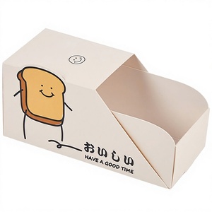 Wholesale Custom Logo Food Grade Coated Paper Matt Lamination Disposable Rectangle Sandwich Box Packaging - Product Image 2