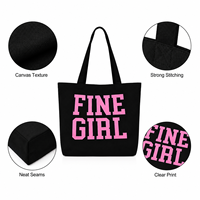 Sac fourre-tout en toile pour femmes, motif lettres, écologique, réutilisable, sac à bandoulière en coton pour le shopping, le travail, les voyages