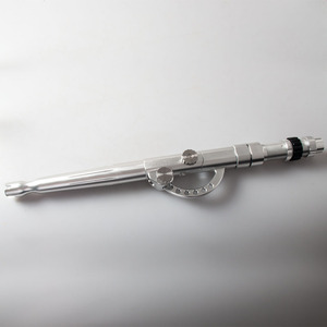 Canne à pêche à la traîne noire et argentée avec poignée en aluminium réglable multi-angles, droite ou courbée, avec poignée métallique - Product Image 3