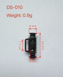 Stoppeur de cordon rectangulaire en aluminium et plastique ABS de haute qualité, sans nickel, à 2 trous, pour sacs, 1,25x0,7 cm - Product Image 1