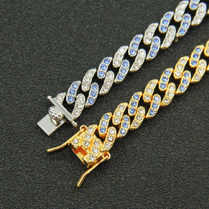 Men's and women's Cuban chain <b>bracelet</b>, nightclub dancing cool colored Miami <b>bracelet</b> accessories width 9mm - Product Image 4