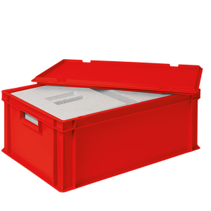 LxlxH 600x400x220mm Rouge 2 EPS Thermoboxes dans Eurobox avec Couvercle Cuisine Sotrage Conteneur Alimentaire - Product Image 1