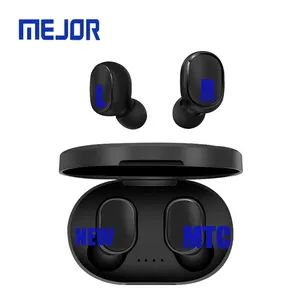 Auriculares gemelos redondos A6s, cascos negros TWS, mini auriculares inalámbricos con altavoz inteligente E6S