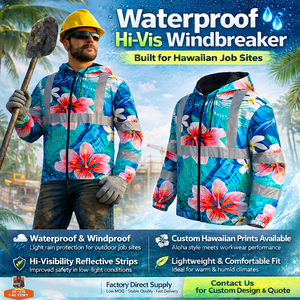 Áo sơ mi làm việc phản quang Hawaii cao cấp, áo bảo hộ phản quang, áo polo xây dựng, áo khoác gió phản quang, quần áo bảo hộ lao động - Product Image 2