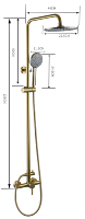 Ensemble de douche pluie 2 fonctions en acier inoxydable 304, colonne de salle de bain, mitigeur 2 voies, bronze poli, pommeau de douche 10 pouces grand format