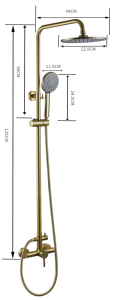 Ensemble de <span class=keywords><strong>douche</strong></span> pluie 2 fonctions en acier inoxydable 304, <span class=keywords><strong>colonne</strong></span> de salle de bain avec mitigeur 2 voies, finition or brossé, pommeau de <span class=keywords><strong>douche</strong></span> grand format 10 pouces - Product Image 2