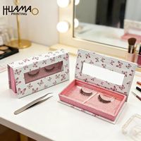 Boîte à cils vide, boîte rigide avec fenêtre transparente, logo couleur personnalisé, emballage magnétique pour cils, boîte de rangement pour maquillage et beauté avec doublure en éponge