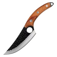 Couteau de boucher japonais professionnel Forge 6 "manche en bois nouveau Design outil de cuisine tranchant incurvé viande os Cutter couteau à désosser