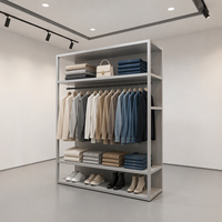 Présentoir à vêtements mobile en fer et MDF sur roulettes, personnalisé, en forme de A, pour boutique - Vente en gros