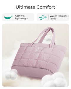 Large Shopping Bag with Expandable Design Puffer Travel Tote Bag for Work Yoga Gym Hand Bag - Product Image 3