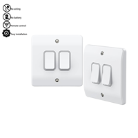 Interrupteur mural sans fil intelligent 2 gangs MK Logic Grid Kinetic à bouton-poussoir compatible RF433 pour appareils domotiques