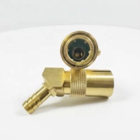 Raccords rapides en laiton de type américain pour tuyau, à 45 degrés, femelle, à débit ouvert, pour refroidissement par eau, usage domestique, 0-15 bars
