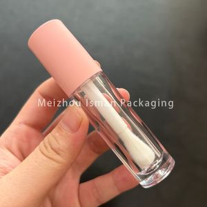 ISMAN Nouveaux tubes ronds de 5 ml pour gloss à lèvres, emballages transparents vides pour gloss, applicateur à grande brosse noir, blanc, rose, logo personnalisé - Product Image 5