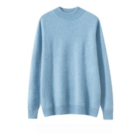 Pull en maille de luxe pour homme, col montant, 35% cachemire, 65% laine, avec logo personnalisé OEM, tricot décontracté automne-hiver