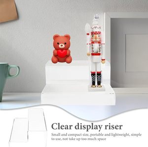 Trong suốt Acrylic 2-Tier hiển thị Riser rõ ràng Craft hình lưu trữ đứng cho nhà văn phòng bàn hiển thị thanh lịch Rack cho chương trình - Product Image 6