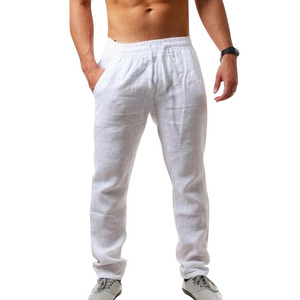 <span class=keywords><strong>Pantaloni</strong></span> da uomo in <span class=keywords><strong>lino</strong></span> da uomo <span class=keywords><strong>estivi</strong></span> ad asciugatura rapida e traspirante tinta unita <span class=keywords><strong>pantaloni</strong></span> di <span class=keywords><strong>lino</strong></span> strada Casual comodo Costume da uomo - Product Image 5