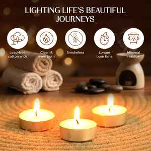 Unscented White Tealight <b>Candles</b> Long Burning Smokeless Wax <b>Candles</b> for Home Decor Diwali Decoration <b>Spa</b> Meditation - Product Image 4