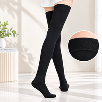 Chaussettes de compression médicales à hauteur de cuisse, à bout ouvert, antidérapantes, à compression graduée, pour femmes et hommes