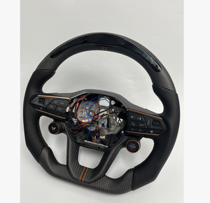 YLC per <span class=keywords><strong>Cupra</strong></span> Formentor VZ5 Leon Tavascan Terramar Born Ateca Volante in Vera Fibra di Carbonio Stile Racing Personalizzato con SmartLED - Product Image 3