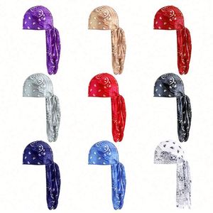 Durag en Soie Imprimé Motif Améba Hip Hop pour l'Extérieur avec Longue Queue, Foulard de Sport Unisexe pour Soins Capillaires – Vente en Gros - Product Image 2